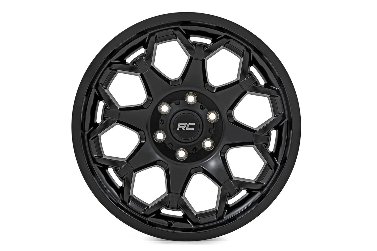 Rough Country 80 Series Wheel | One-Piece | Semi Gloss Black | 20x10 | 6x5.5 | -19mm | 80201812A