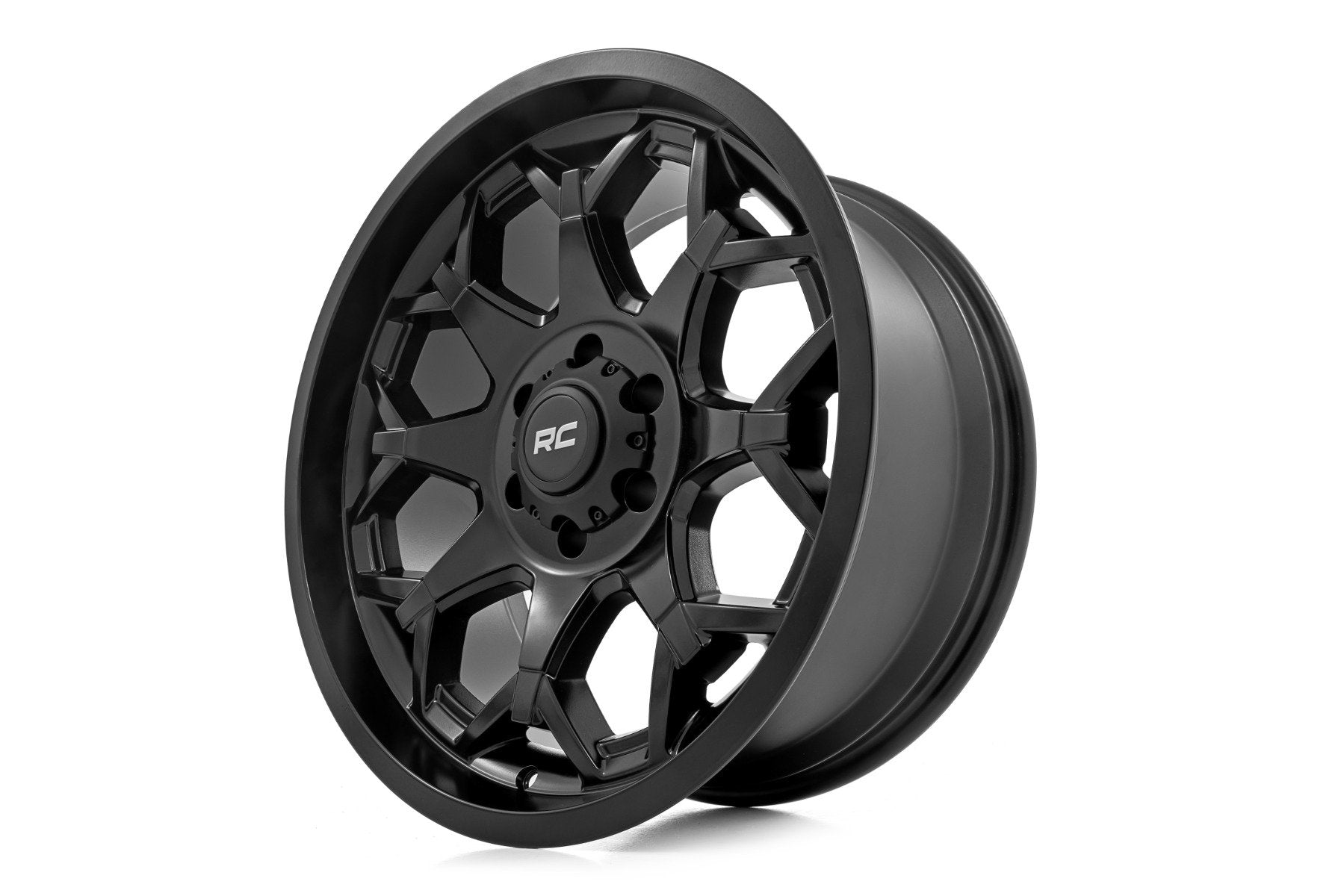 Rough Country 80 Series Wheel | One-Piece | Semi Gloss Black | 20x10 | 8x180 | -19mm | 80201806