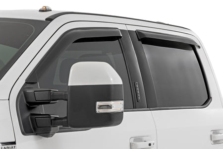 Rough Country | Side Window Deflectors | Tape On Rain Guard | Ford F-150/Lightning/F-250/F-350/Raptor (15-26) | 931524