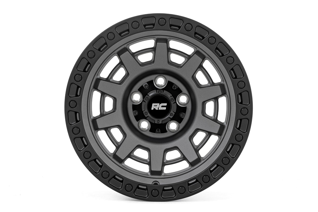 Rough Country 85 Series Wheel | One-Piece | Gunmetal Gray/Black | 15x8 | 5x4.5 | -19mm | 85150813