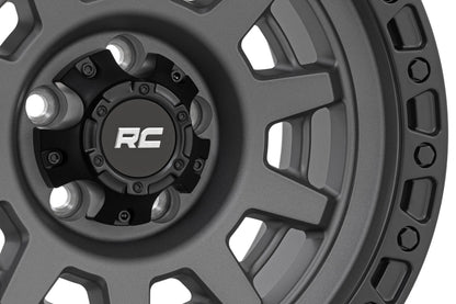 Rough Country 85 Series Wheel | One-Piece | Gunmetal Gray/Black | 15x8 | 5x5.5 | -19mm | 85150814