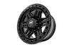 Rough Country | Rough Country 76 Series Wheel | Simulated Bead Lock | Gloss Black | 17x9 | 5x4.5 | +0mm | 76170913