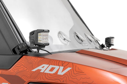 Rough Country | LED Light Kit | Front Mount | 3" Chrome Pair | Wide Angle | Polaris XPEDITION ADV 5 | 93304