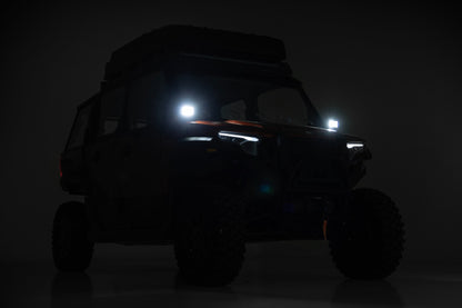 Rough Country | LED Light Kit | Front Mount | 2" Black Pair | Amber DRL | Polaris XPEDITION XP 5  | 93303