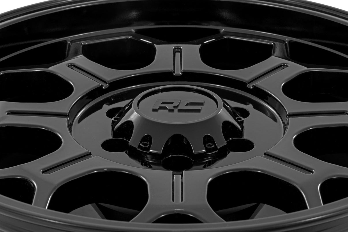 Rough Country 77 Series Wheel | One-Piece | Semi Gloss Black | 20x9 | 6x5.5 | -12mm | 77201212