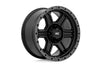 Rough Country 79 Series Wheel | One-Piece | Semi Gloss Black w/Gunmetal Ring | 17x8.5 | 6x5.5 | 0mm | 79170912B