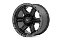 Rough Country 79 Series Wheel | One-Piece | Semi Gloss Black w/Gunmetal Ring | 17x8.5 | 6x5.5 | 0mm | 79170912B