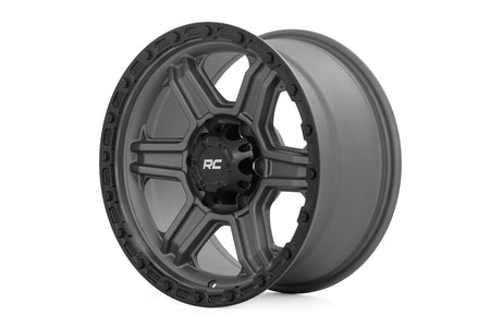 Rough Country 79 Series Wheel | One-Piece | Gunmetal Gray w/Black Ring | 17x8.5 | 6x5.5 | 0mm | 79170912G