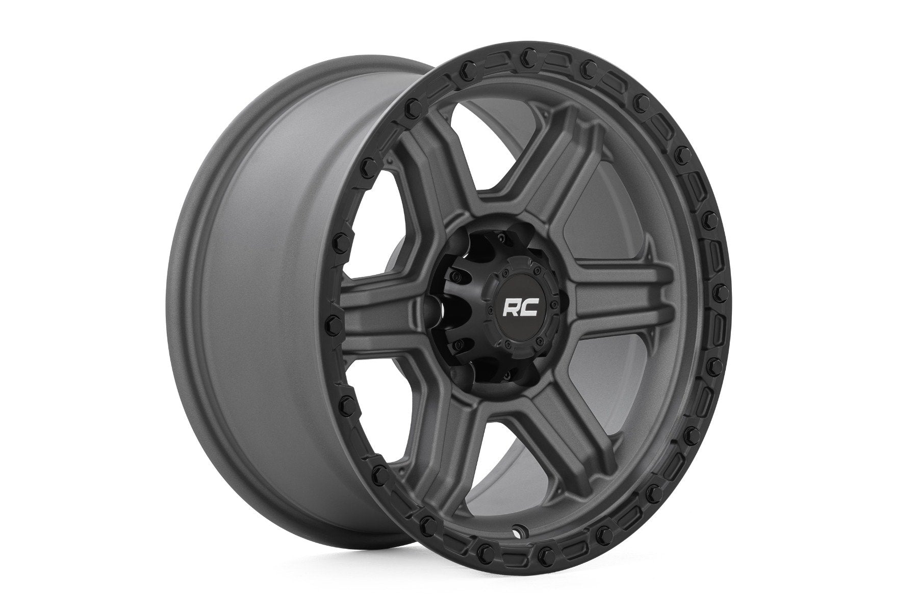 Rough Country 79 Series Wheel | One-Piece | Gunmetal Gray w/Black Ring | 17x8.5 | 6x5.5 | 0mm | 79170912G