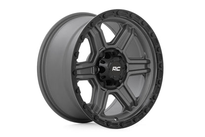 Rough Country 79 Series Wheel | One-Piece | Gunmetal Gray w/Black Ring | 17x8.5 | 6x5.5 | 0mm | 79170912G