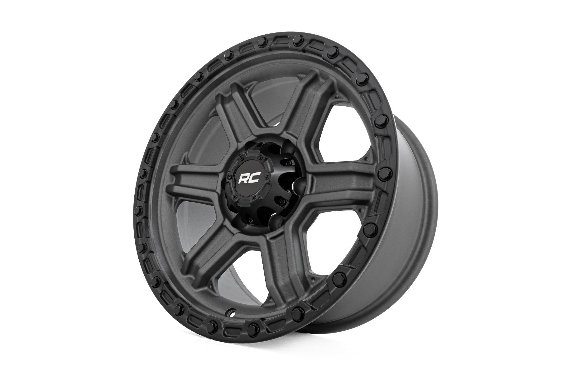 Rough Country 79 Series Wheel | One-Piece | Gunmetal Gray w/Black Ring | 17x8.5 | 6x5.5 | 0mm | 79170912G