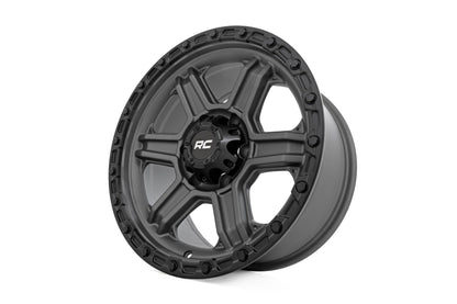 Rough Country 79 Series Wheel | One-Piece | Gunmetal Gray w/Black Ring | 17x8.5 | 6x5.5 | 0mm | 79170912G