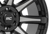 Rough Country 81 Series Wheel | One-Piece | Semi Gloss Black w/machined spokes | 20x10 | 6x5.5 | -19 | 81201812M