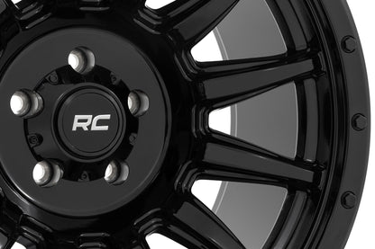 Rough Country 90 Series Wheel | One-Piece | Gloss Black | 20x10 | 8x170 | -19mm | 90201811B