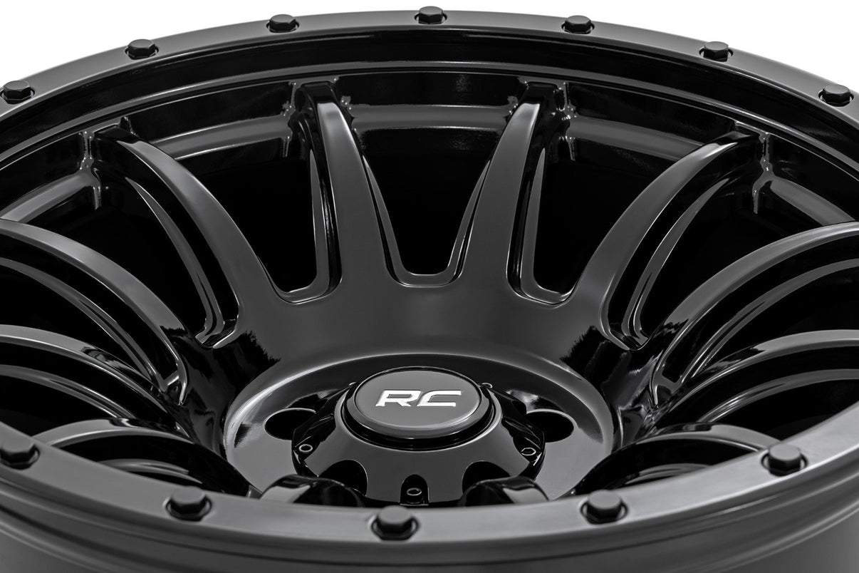 Rough Country 90 Series Wheel | One-Piece | Gloss Black | 20x9 | 6x5.5 | -12mm | 90201212B