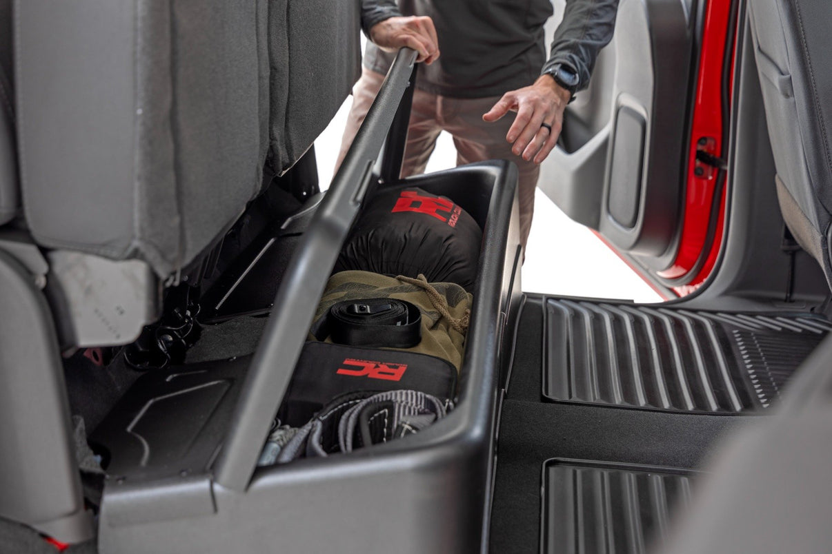 Under Seat Storage with Locking Lid | Crew Cab | Chevy/GMC 1500/2500HD/3500HD (19-25 & Classic) | RC09071