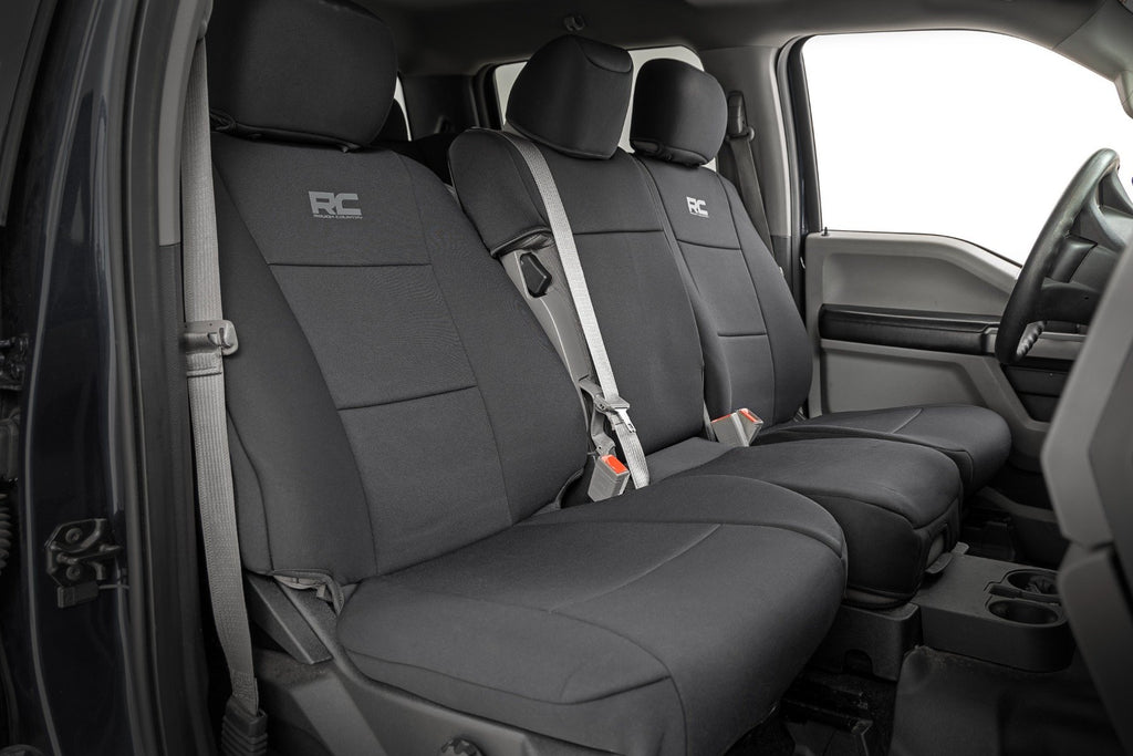 Rough Country | Seat Covers | FR Bench | Ford F-150 (15-26)/F-250 Super Duty (17-26)/F-350 Super Duty (17-26)  | 91063