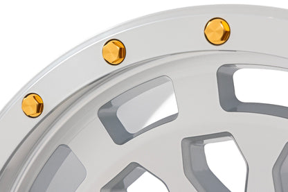 Rough Country | Rough Country 87 Series Wheel | Simulated Beadlock | Full Machine | 17x8.5 | 5x5 | +0mm | 87170918C