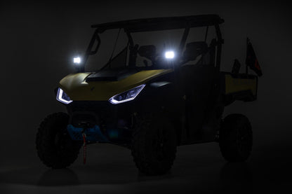 Rough Country | LED Light Kit | Front Mount | 3" Chrome Pair | Wide Angle | Segway 570 F | 93223