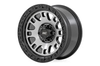 Rough Country | Rough Country 82 Series Wheel | One-Piece | Machined Semi Gloss Black | 15x8 | 5x4.5 | -19mm | 82151813M