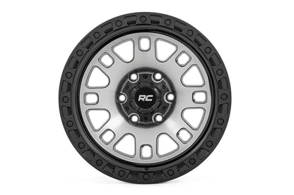 Rough Country | Rough Country 82 Series Wheel | One-Piece | Machined Semi Gloss Black | 17x9 | 6x5.5 | -12mm | 82170912M