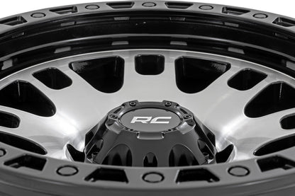 Rough Country | Rough Country 82 Series Wheel | One-Piece | Machined Semi Gloss Black | 17x9 | 5x5 | -12mm | 82170918M