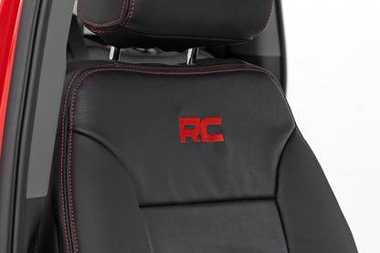 Rough Country | Leather Seat Covers | FR Bucket | RR 60/40 | Chevy/GMC Sierra 1500 (19-26)/Silverado 1500 (19-26) | 91071L