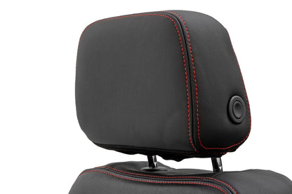 Rough Country | Leather Seat Covers | FR Bucket | RR 60/40 | Chevy/GMC Sierra 1500 (19-26)/Silverado 1500 (19-26) | 91071L