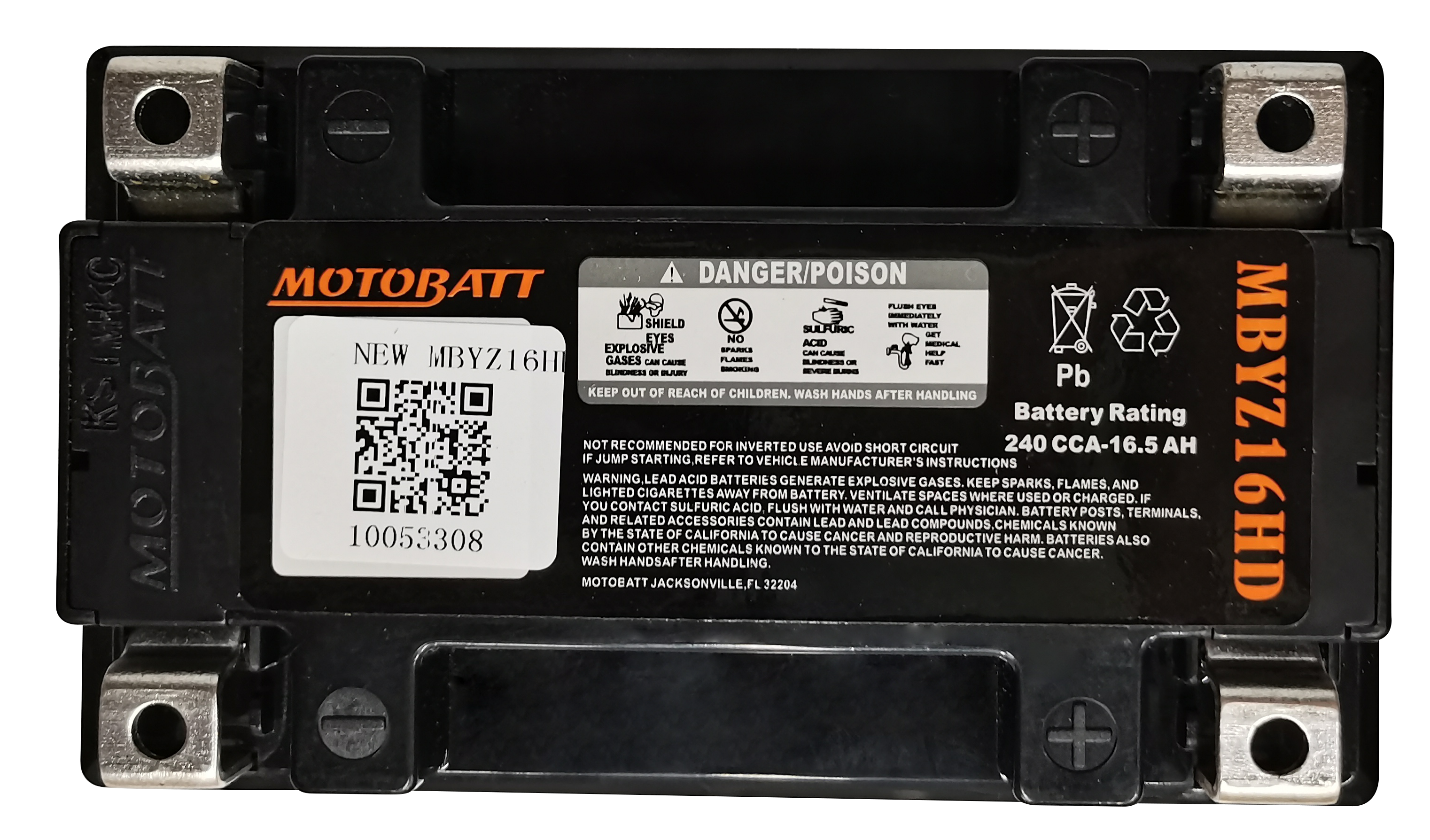 Battery Mbyz16hd Sealed Factory Activated