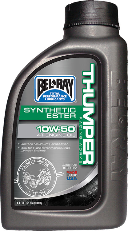 BEL-RAY Thumper Synthetic Ester 4T Engine Oil 10W-50 1L - Part Number 99550-B1LW