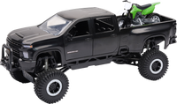 1:20 Scale Chevrolet 3500 Hd Offroad Pickup W/Grn Dirt Bike