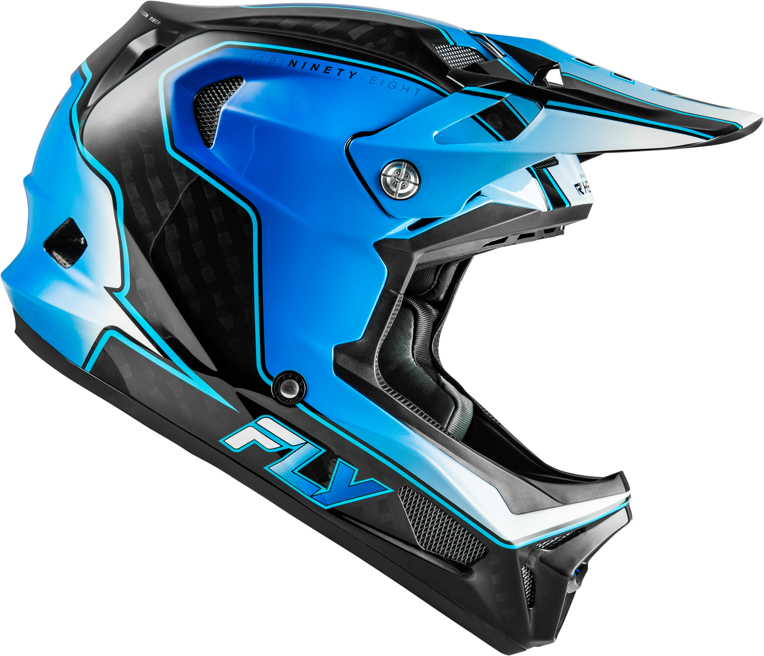 Werx R Flow Carbon Helmet Black Carbon/Blue/White Xs