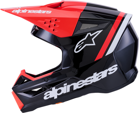Sm3 Radium Helmet Blk/Red Fluo/White Glossy 2x