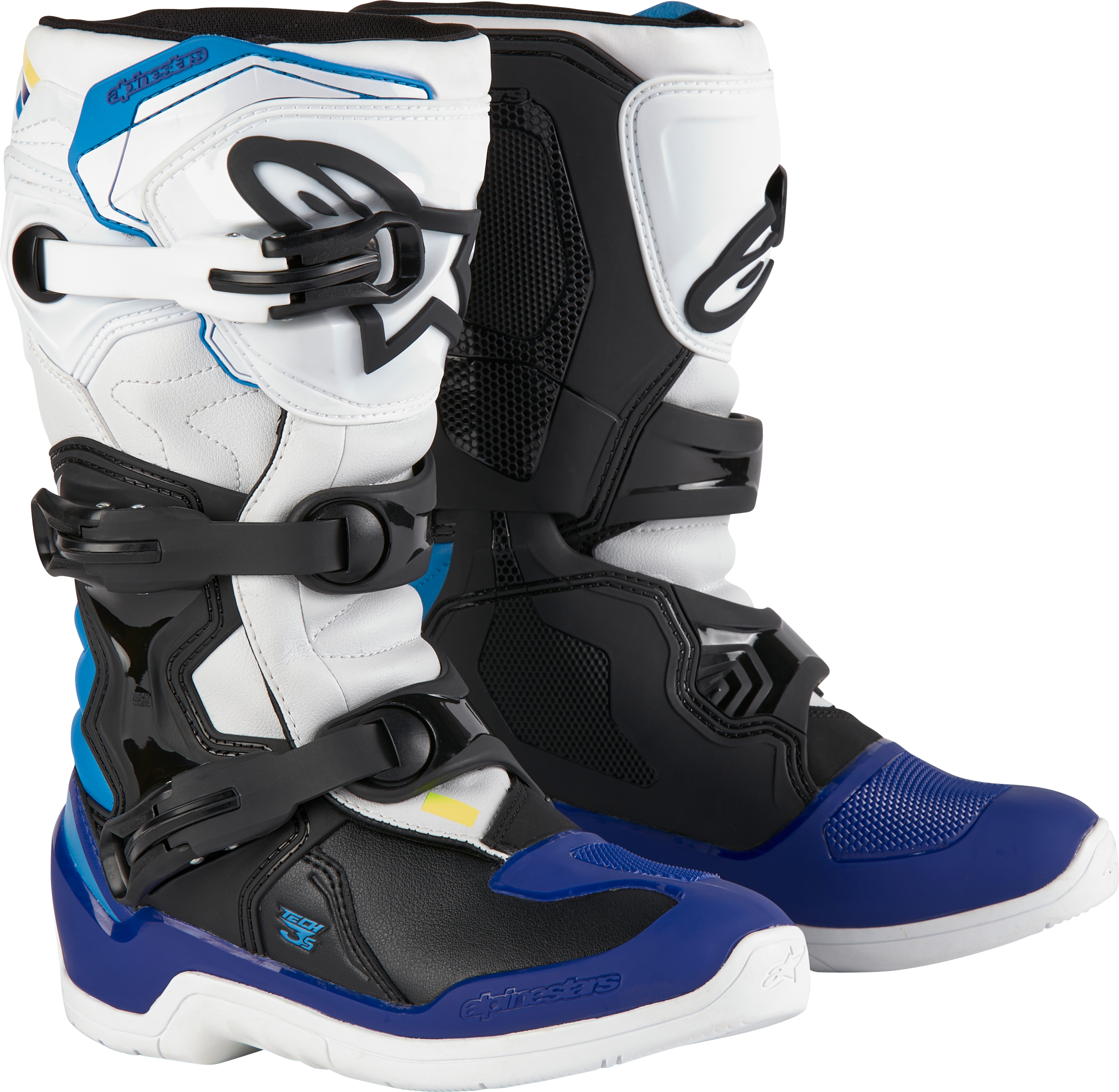 Tech 3s Youth Boots Wht/Blk/Enamel Blue Sz 7