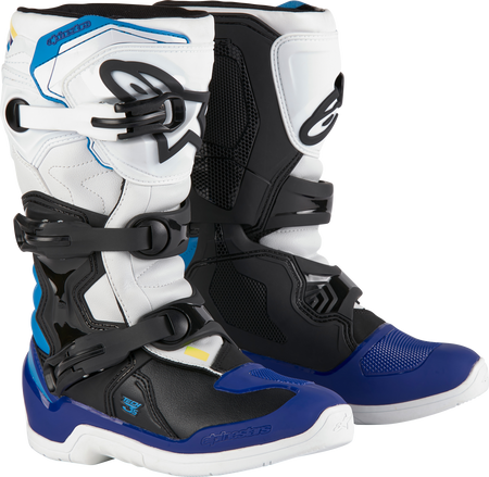 Tech 3s Youth Boots Wht/Blk/Enamel Blue Sz 7