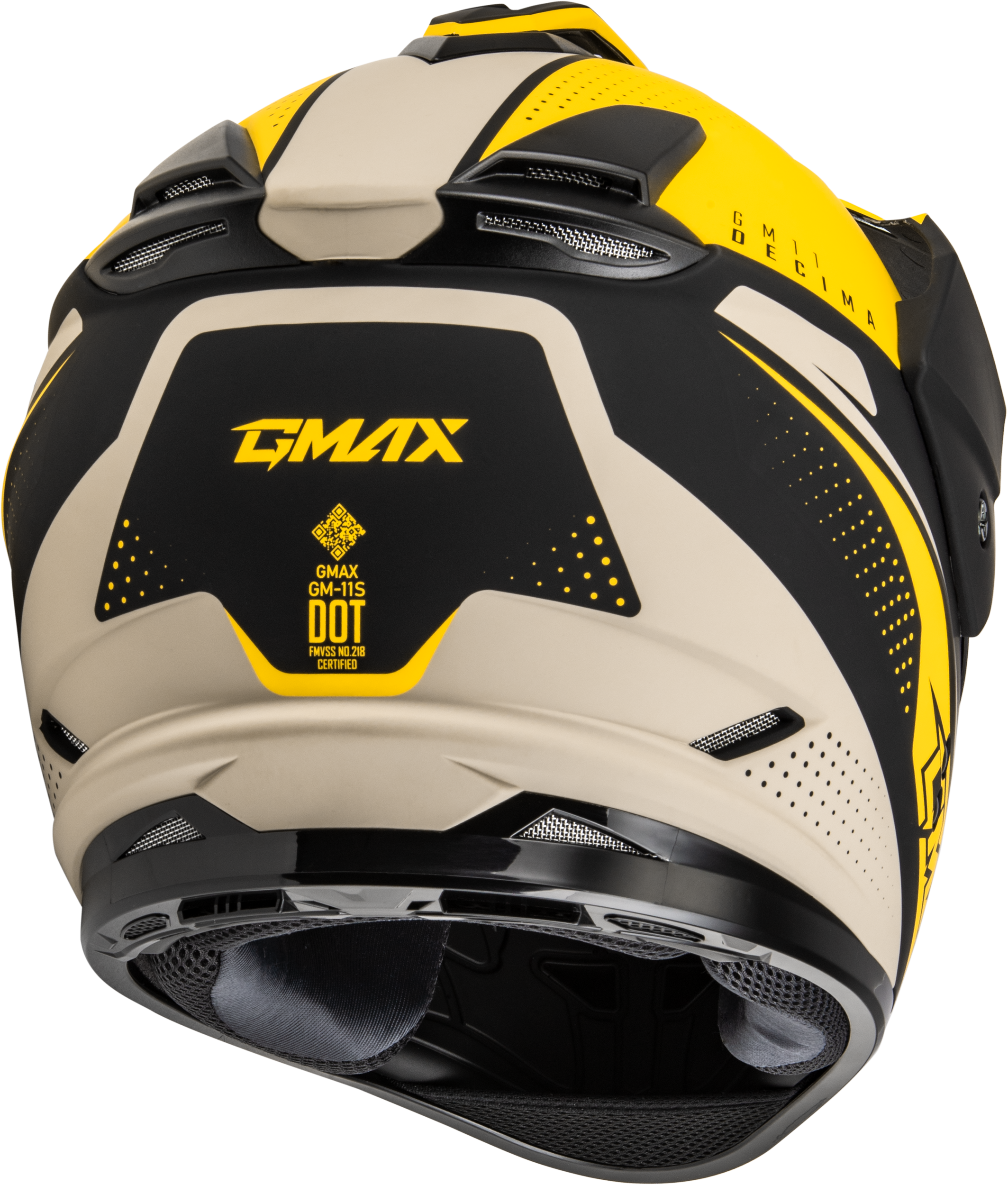 Gm 11 Decima Helmet Matte Black/Yellow/Grey 2x