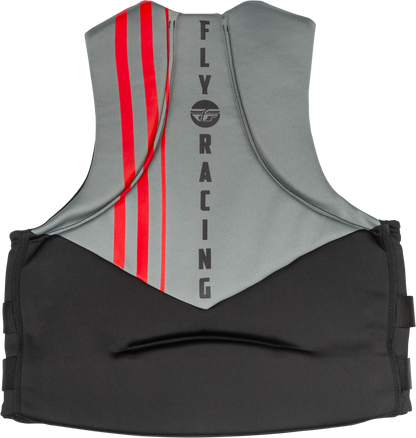 Neoprene Flotation Vest Black/Grey/Red Lg