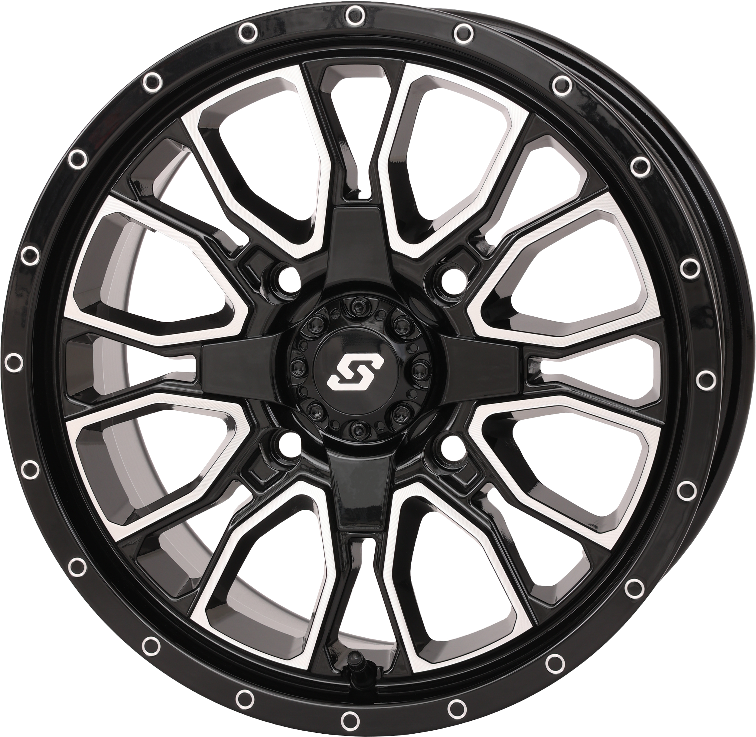 Fusion Dd Wheel  15x7 5+2 4/137 & 4/156 Gloss Blk/Mach
