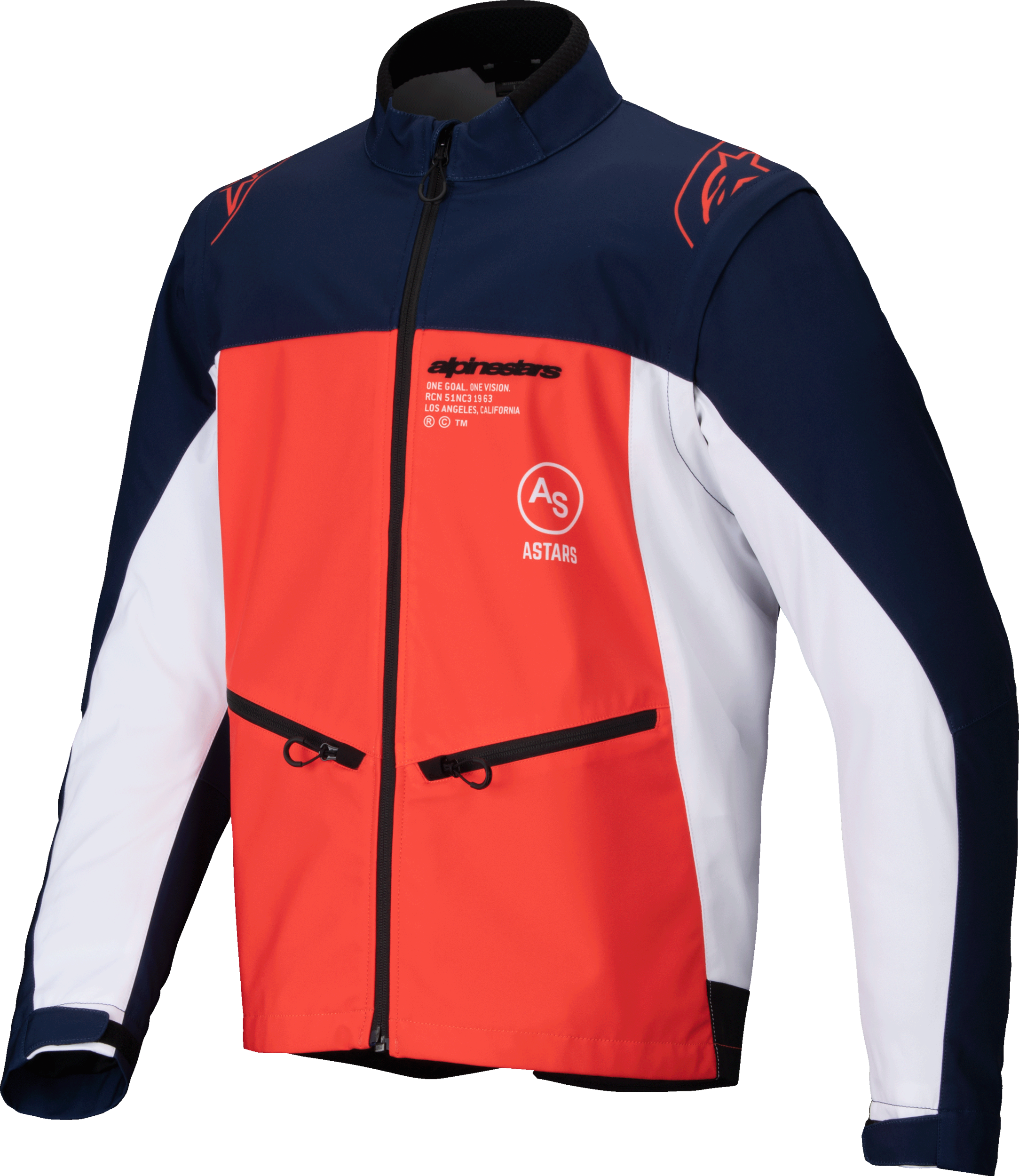Lite Dura Softshell Jacket Navy/Hot Orange/White Lg