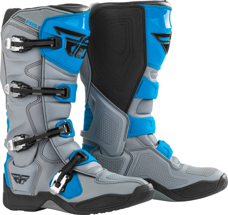 FLY RACING Fr5 Boots Grey/Blue Size 08 - Ultimate Protection and Comfort