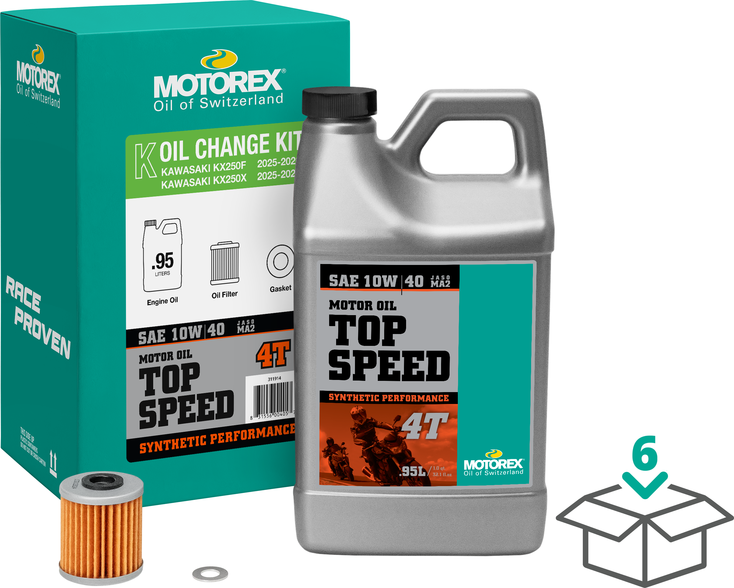 Top Speed Oil Change Kit 0.95l 10w40 Kaw