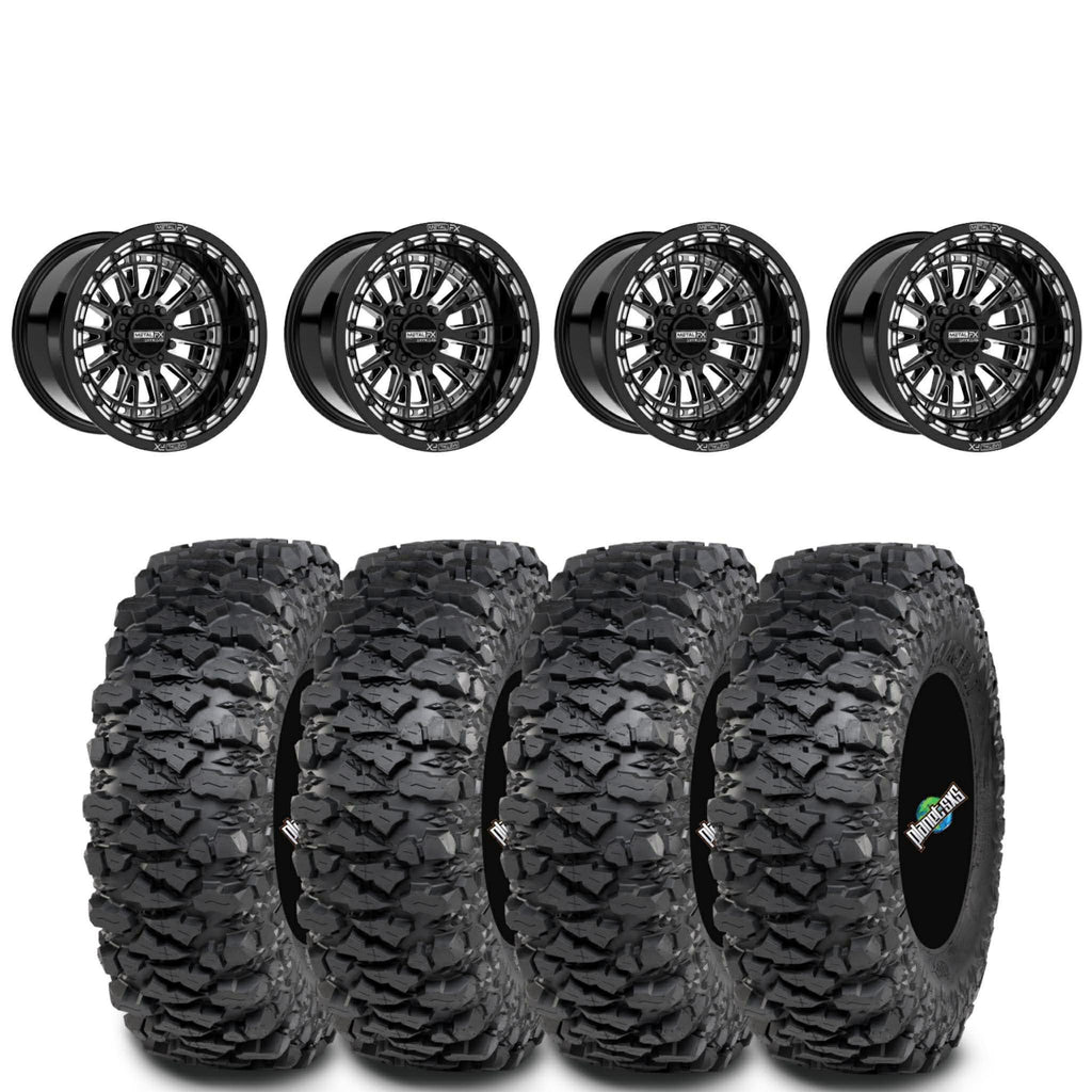 Metal FX Slayer Beadlock Gloss Black/Contrast Cut on Itp Savages Set of 4