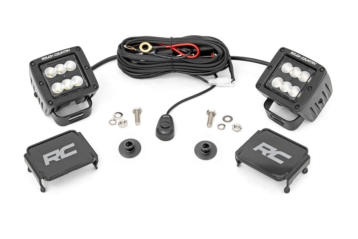 LED Light Kit | Ditch Mount | 2" Black Pair | Flood Pattern | Ford Bronco (21-25) | 71046