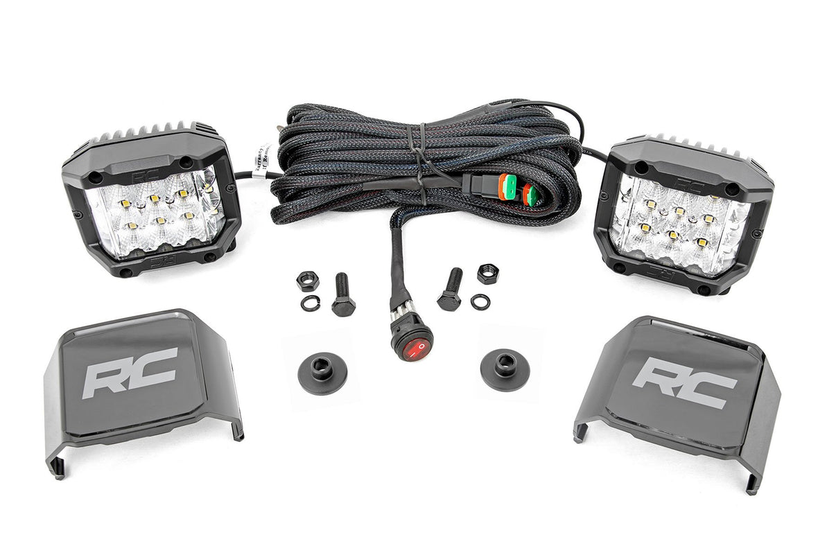 LED Light Kit | Ditch Mount |  2" Chrome Pair | Wide | Ford Bronco 4WD (21-25) | 71050
