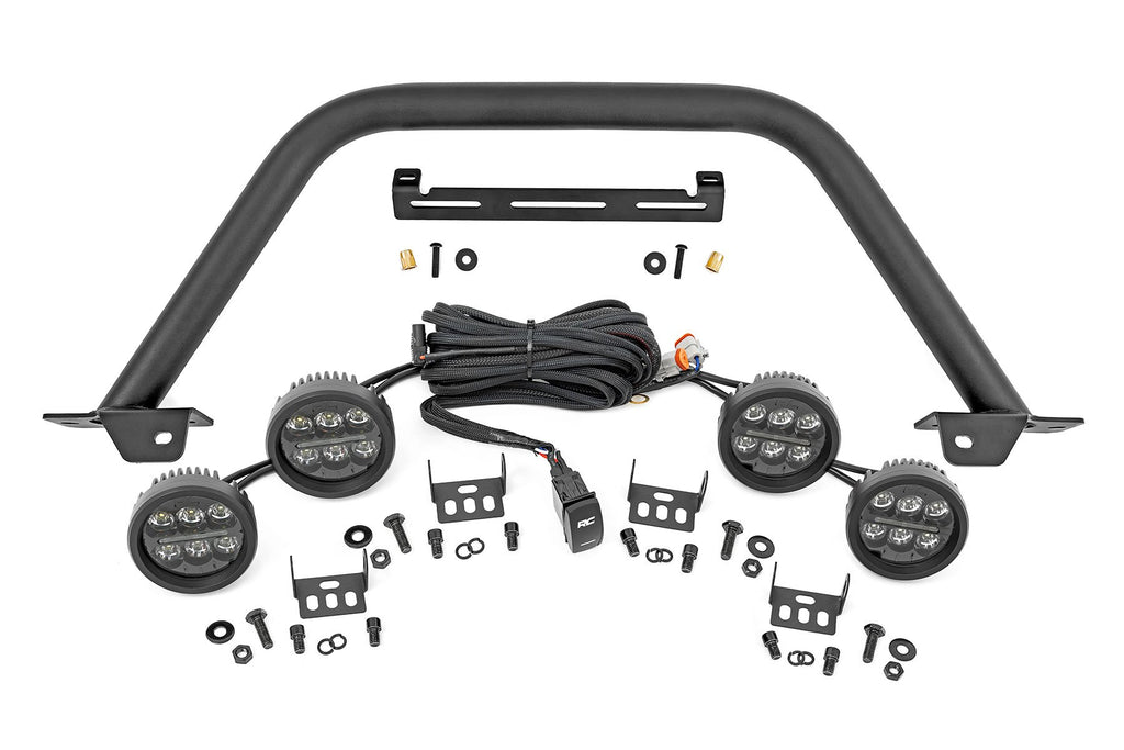 Safari Bar | 3.5" Round LED (Quad) | Black | Amber DRL | OE Modular Steel | Ford Bronco (21-25) | 51112