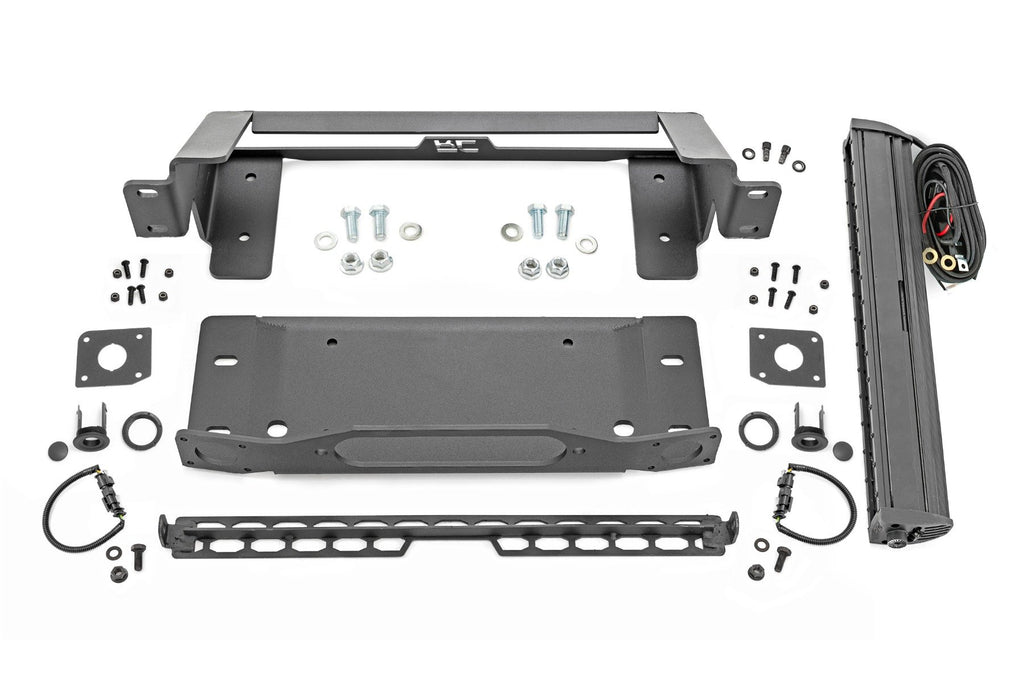High Winch Mount | All Models | 20 Inch Black Single Row LED | Ford Bronco (21-25) | 51067