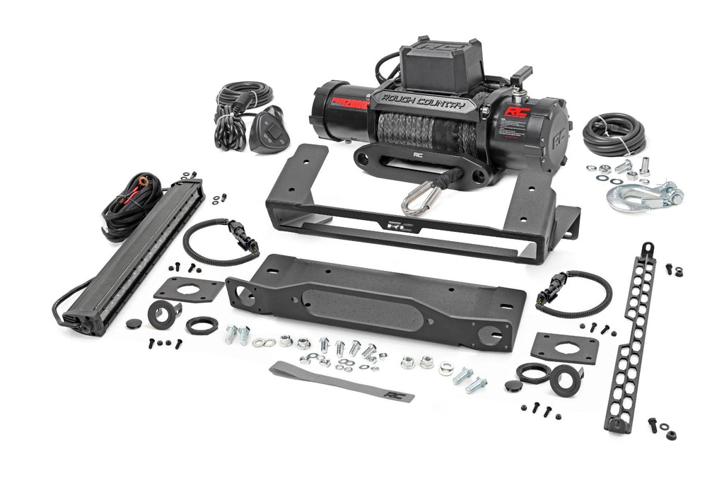 High Winch Mount | All Models | 12000S | 20 Inch Black Single Row LED | Ford Bronco (21-25) | 51099