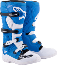 Alpinestars Tech 5 Boots Blue/White Size 8 - Advanced Motocross Gear