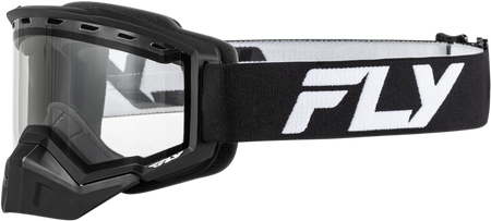 Yth Focus Snow Goggle Blk/Wht W/ Clear Lens