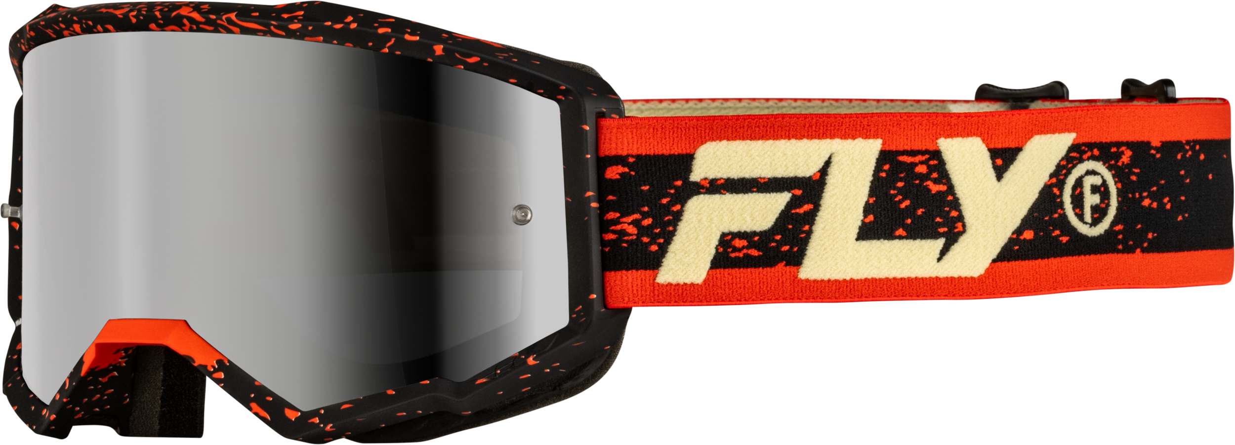 Yth Zone Goggle Blk/Red/Cream W/ Silver Mirror/Smoke Lens